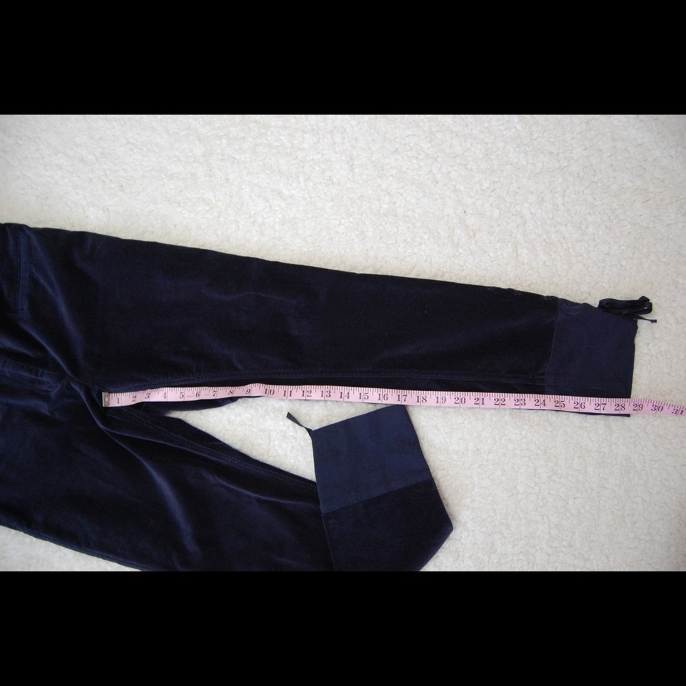 Anthropologie Leifnotes Navy Blue Lace Up Bow Pant - Picture 2 of 6